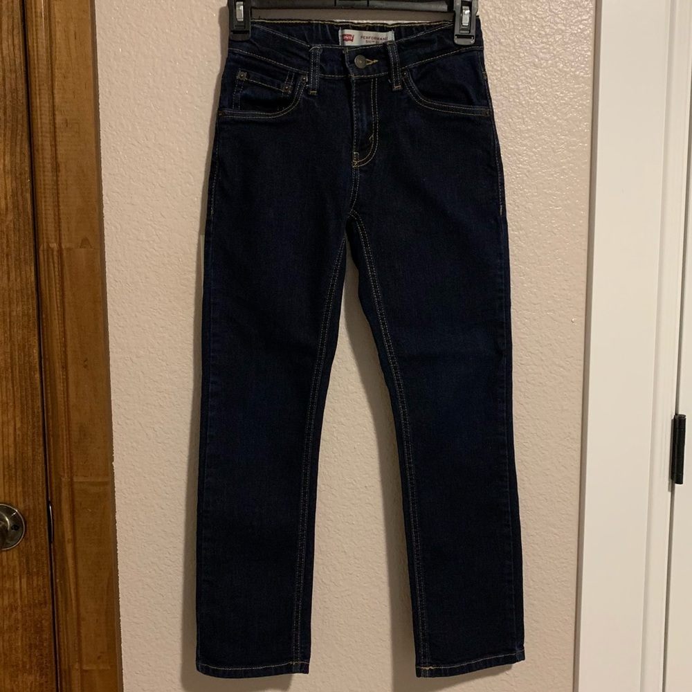 Levi's Performance 511 Slim-Fit Boys Dark Blue Jeans Size 10 REG